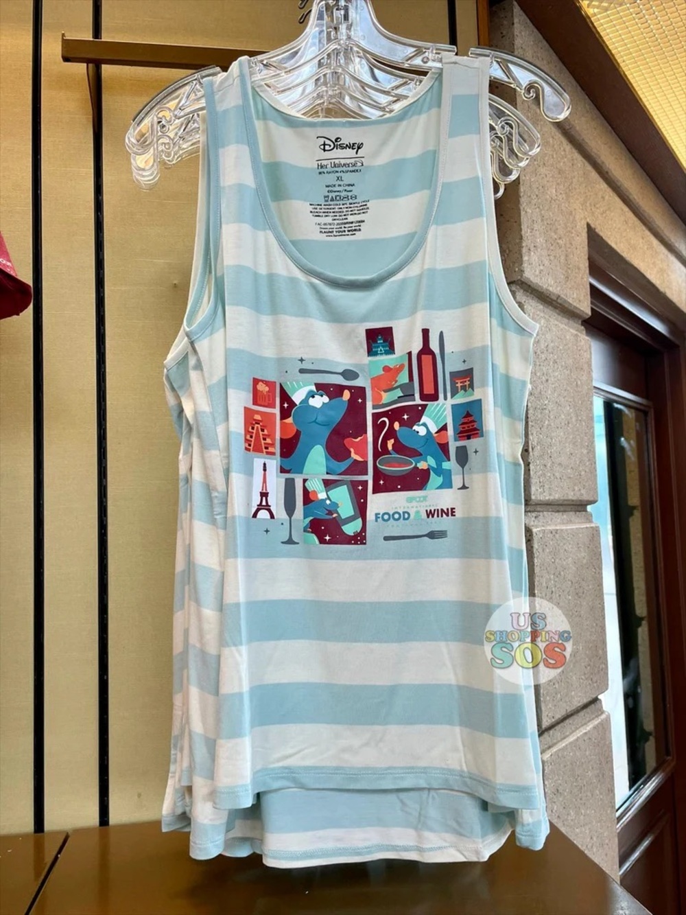 Disney Parks x Her Universe Remy Food and Wine Stripe Tank Size LG